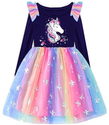 VIKITA Vestito Bambina Abito da Principessa Modello Animale Carino Stampato Paillettes Abiti Lh4872 3-4 Anni