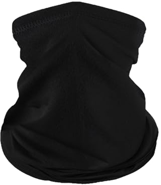 Snood for Men & Women, Winter Neck Warmer Fleece Windproof, Neck Gaiter Snood Face Cover Mask Bandana for Skiing Fishing Hiking Cycling (Black)