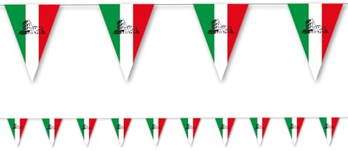 3,5m Wimpelkette * Italien * als Deko für Länderparty | aus Starkpapier, mit Befestigungsschnur | Italy Mottoparty Banner Girlande Partykette