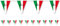 3,5m Wimpelkette * Italien * als Deko für Länderparty | aus Starkpapier, mit Befestigungsschnur | Italy Mottoparty Banner Girlande Partykette