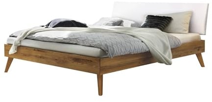 Hasena Trento Bett Pesaro Wildeiche Natur Kopfteil weiß 160x200