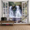 Epinki Wandtuch Fenster Wasserfall, Natur Landschaft Wandteppich Wandbehang Weiß Grün aus Polyester, Hausdekor mit Art Nature Home Dekorationen, 200x200cm