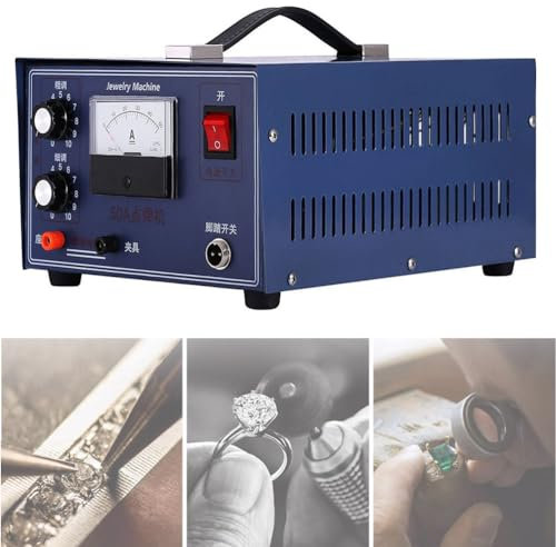 WANGYYDS 220V 50A Jewelry Spot Welder, 300W Pulse Sparkle Spot Welder Portable Spot Welder Electric Soldering Machine for Platinum Gold Silver Steel Necklaces Earrings (0.5-2mm/0.01-0.08in)