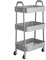 simpa 3 Tier Metal Multipurpose Wheeled Storage Tray Cart - GREY 78.5cm (H) x 46cm (W) x 30.5cm (D)