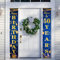 Happy 50th Birthday Door Banner Blue Gold 50th Birthday Party Decorations, 50th Birthday Door Decorations Porch Hanging Banner for Men 50 Year Old Indoor Outdoor Garden Blue Gold