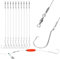 20stk Angelhaken Rigs Kreis Angelhaken Mit Vorfach Draht Pre-Rigged Edelstahl Angelhaken Circle Hooks Rigs Wels Rig Angelhaken für Salzwasser Süßwasser Wels Zander Salmon Forellen(8/0)