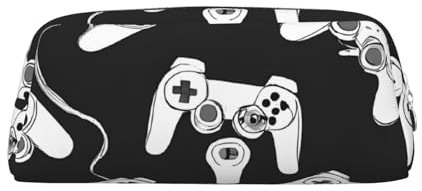 ASPOIJHN Game Controller Vielseitiges Leder-Federmäppchen, stilvolle Aufbewahrungstasche für Schule, Büro, Schreibwaren, Kosmetiktasche, Münzen-Organizer, silber, Einheitsgröße, Krawattenetui