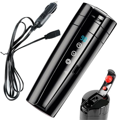 Bouilloire de voiture - 12/24 V - Bouilloire électrique portable - Chauffe rapidement - Pour les voyages, les voitures, les véhicules