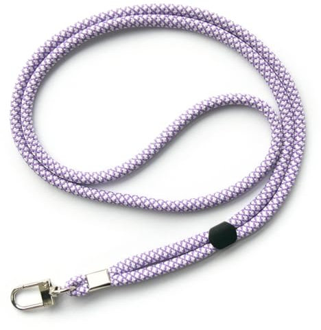 trage.band® cordon tour de cou réglable avec mousqueton, blanc-violet