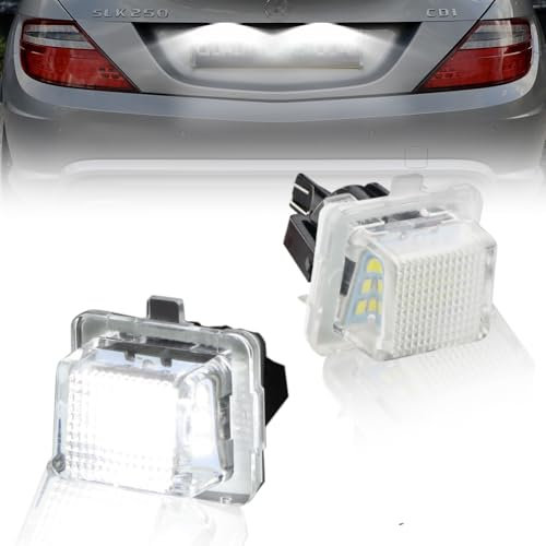 GSOWO LED Kennzeichenbeleuchtung für Merce-des Ben-z C-Class W204 SLK-Class SL-Class W231 E-Class Sedan W213 S-Class, Hochwertige Can-bus Fehlerfrei 18 SMD Nummernschildbeleuchtung, 2 Stücke