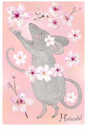 Hartendief Kleine Maus Wandtattoo | Für Baby- & Kinderzimmer | Handgemalt & nachhaltig | Wandsticker | Sticker für Wand | Wandaufkleber | Wiederverwendbar