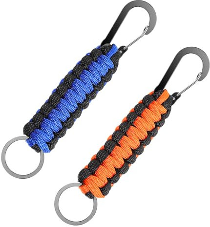 Mabor 2 Pcs Paracord Keychain, Heavy Duty Key Chain Braided Key Chain with Clip Heavy Duty Keys Lanyard for Backpack for Men Women for Camping, Hiking, Fishing