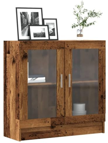 Myheimly Bücherschrank mit viel Stauraum, Beistellschrank für Schlafzimmer Wohnzimmer Büro, Büroschrank Schrank, Eichen-Optik Holzwerkstoff Altholz-Optik 82,5x30,5x80 cm Holzwerkstoff