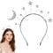 MIRKUZI Haarschmuck Mond Stirnband Stern Stirnband, Damen Glitzer Stirnband, Passend für Sonne, Mond und Sterne Kostüme, Cosplay, Geburtstag und Karneval
