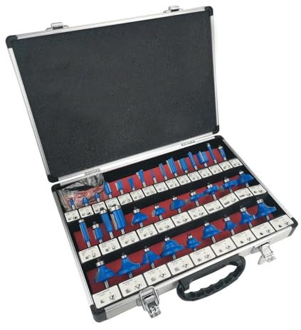 CLLBANT 35-teiliges Fräser-Set mit 1/4-Zoll-Schaft, Hartmetallspitze, Fräser, Holzfräser-Werkzeugset, Fräser für die Holzbearbeitung