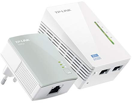 Adaptateur Powerline 300Mbps WiFi, Comprend 2 Ports Ethernet, idéal pour étendre Le réseau et connecter des appareils à la Maison ou au Bureau.