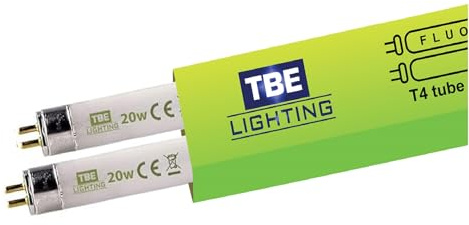 TBE LIGHTING T4 20w Fluorescent Tube Lamps 578mm - 2 Pack of CFL Bulbs - G5 2-Pin Base Fittings - T4 High Efficiency Lamps, Soft White 3500K