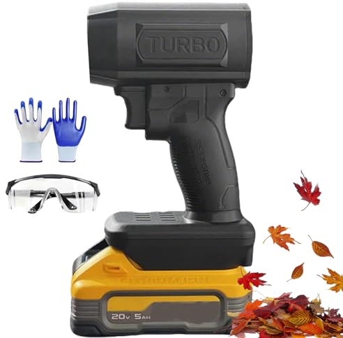Turbo Jet Double-Blow V2.0, 2025 New Electric Cordless Leaf Blower 130,000 RPM 200 Mph, Portable Handheld Turbo Jet Blower Car Dryer for Patio, Lawn, Blowing Leaves (for Dewalt)