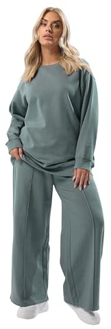 Yours Curve Petrol Sweatshirt & Jogger Set - Women's - Plus Size Curve