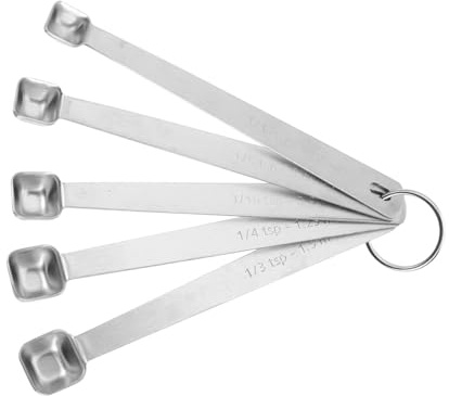 HIAKDOFT Cucchiai Dosatori Quadrati in Acciaio Mini Cucchiai per Spezie e Cottura Utensili da Cucina Resistenti e Sicuri Strumenti per Misurare Precisi e Facili da Conservare