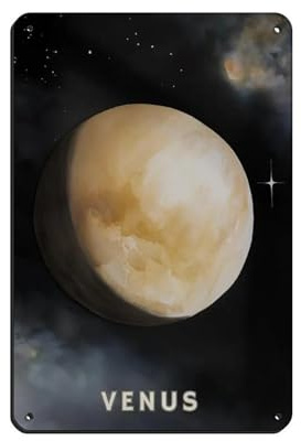 Venus Planet Poster Blechschild Vintage Metall Pub Club Cafe Bar Zuhause Wandkunst Dekoration Poster Retro 20 x 30 cm