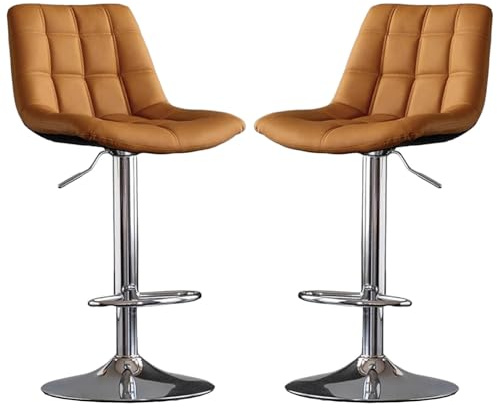 Barhocker, verstellbar, drehbar, Frühstück, Küche, Theke, Pub, Hocker, weiches PU-Leder, Barhocker, Esszimmerstuhl mit Rückenlehne und Fußstütze für Wohnzimmer, Esszimmer, Pub, Café, Bistro