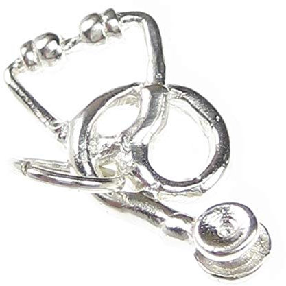 Stethoskop klein Sterling Silber Charm .925 x 1 Medizinische Stethoskope