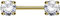 beyoutifulthings Brustwarzen-Piercing 2 Grosse RUNDE ZIRKONIA Brust-Piercing Nippel-Piercing Edelstahl Gold Clear Stab 1,6mm 12mm