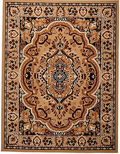 Carpeto Orientteppich Teppich Beige 250 x 300 cm Medaillon Muster Kurzflor Verona Kollektion
