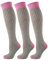 Mysocks 3 Paires Chaussettes hautes unisexe côtelées Rose cendré
