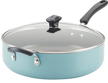 Farberware Cookstart Aluminum DiamondMax Nonstick Jumbo Cooker Chef's Pan, 6-Quart, Aqua