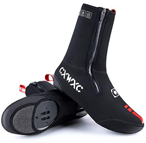 CXWXC Cycling Shoe Covers Neoprene Waterproof,Winter Thermal Warm Full Bicycle Overshoes for Men Women,Road Mountain Bike Booties