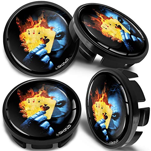 SkinoEu 4 x 65mm Nabendeckel Felgendeckel Radnabenabdeckung Nabenkappen Felgenkappen Radkappen Alufelgen Kompatibel mit VW 3B7 601 171 / 6U7 601 171 Schwarz CV 21