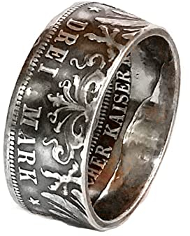 Münzring 3 Mark Kaiserreich 1908-1912 Wilhelm II Preussen Silber 900er Größe 60 bis 74