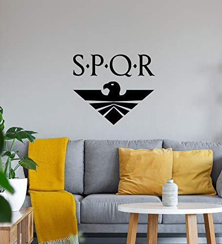 SPQR Aquila Adler Wandtattoo Schwarz Aufkleber 40 x 35 cm
