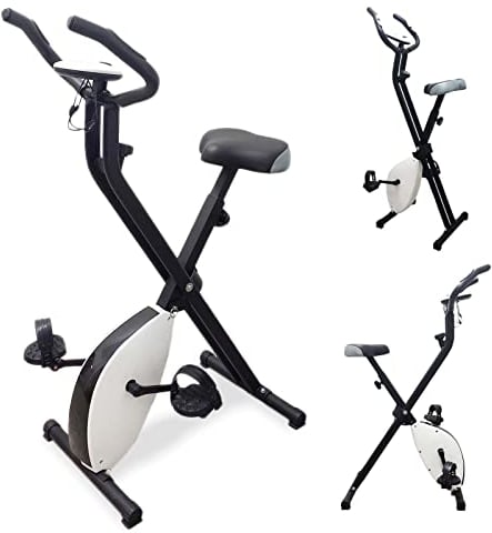 Cyclette Pieghevole Salvaspazio FFitness X-Bike F-Bike Training con Resistenza Regolabile e Display multifunzione