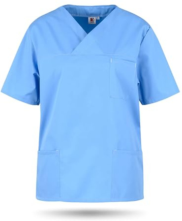 beb™ Schlupfkasack Unisex – Kasack für Damen & Herren mit V-Ausschnitt, 3 Taschen & Seitenschlitzen – bügelleichtes Mischgewebe 65 % Polyester / 35 % Baumwolle – ideal für Pflege & Klinik