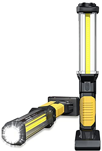 WARSUN Lampe de Travail LED Rechargeable Lampe d'inspection COB Torche Avec Magnétique Ultra Puissante pour Auto Garage Atelier bricolage1 Pièce, Vatertagsgeschenk für Papa Männer Ihn