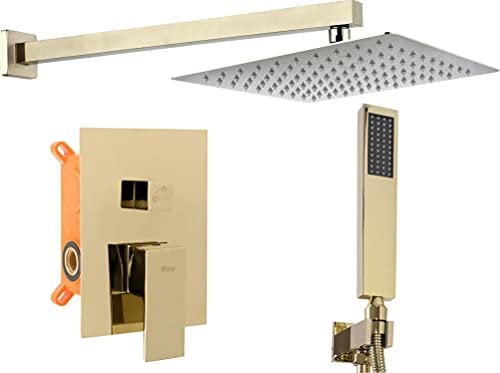 Rea Set Doccia FENIX L.GOLD BOX INCASSO SET Sistema Doccia in Ottone per Bagno (Oro)