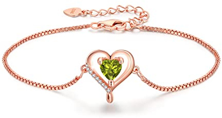 LAVUMO Herz Armband Damen Armband Rosegold Sterling Silber 925/Messing Schmuck Damen an Muttertag Weihnachten Valentinstag Geburtstags Geschenk für Sie MaMa Frau Freundin Verstellbar Armband
