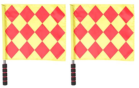 YARNOW Red Flag Football Sports Official Flag Linesman Flags Marking Flag Landscape Flags Yellow Green Red Color for Soccer Volleyball Football Tracks 2pcs Penalty Flags Football