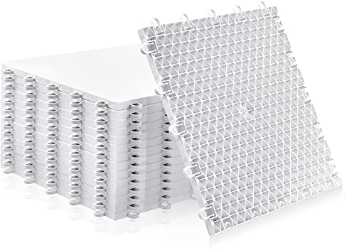 Fabbay Dryland Eisfliesen für Hockey-Bodenmatte, synthetisch, 30 x 30 Quadrate, Hockey-Trainingsgeräte, Board für Schießen, Outdoor (Weiß, 15er-Pack)