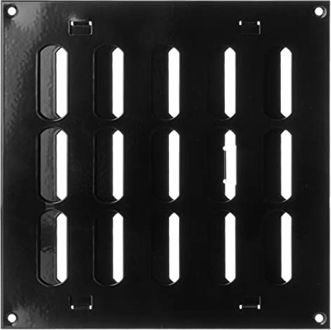 200x200mm Nera Regolabile Griglia di Ventilazione in Metallo - Griglie D'Aerazione con Lamelle Richiudibili
