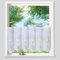 heimtexland ® Scheibengardine Gingko Baum Leinen Optik Weiß Gardine halbtransparent Bestickt Bistrogardine Typ745 Grün HxB 45 x 155 cm