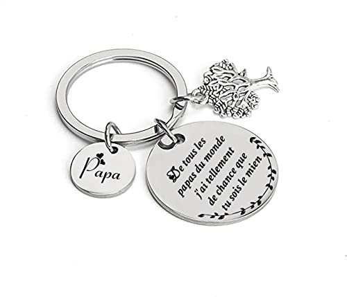 JRZDFXS Cadeau Papa Noel,Porte clef Papa je t'aime,Papa Porte-clés Cadeau,Porte-clés de de Papa,Cadeau de fête des pères,Cadeaux d'anniversaire,Cadeaux de Famille (1)