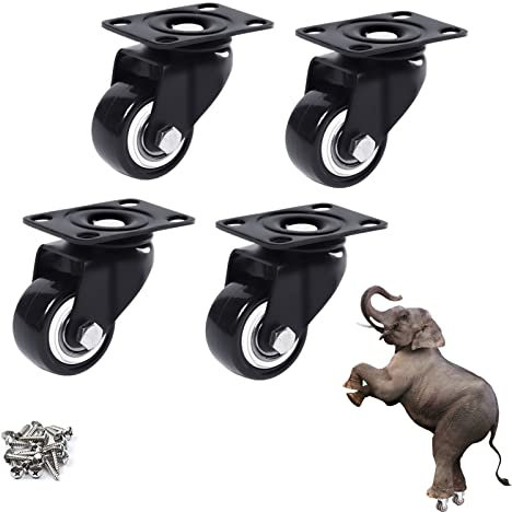 Lenkrollen 4 Stück Transportrollen,Schwerlastrollen Möbelrollen,360 Grad Drehbar for Möbel, Palettenmöbel oder als Transportrolle, hochwertige Industrierolle (Size : 75mm)