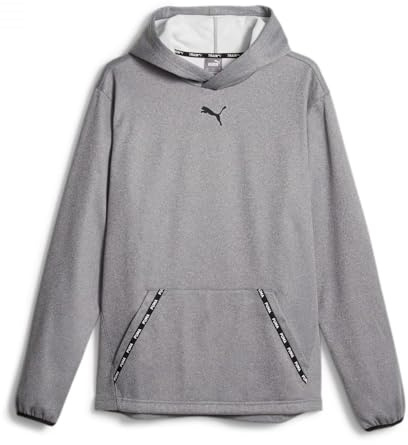 PUMA Herren Fit Taped Pwrfleece Hoodie Pullover, Cooles Dunkelgrau, XL