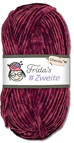 Frida's #Zweite Wolle 100g Chenille Wolle Amigurumi Stricken & Häkeln weich (39 - Aubergine)