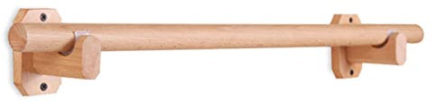 Wall Mount Aste Per Tende Per Piccolo Finestra Porta Guardaroba, Robusto Bastone Per Tende In Legno Giapponese Semplice Breve Aste Per Tende Finestre-B-120CM+Con 2 Staffe