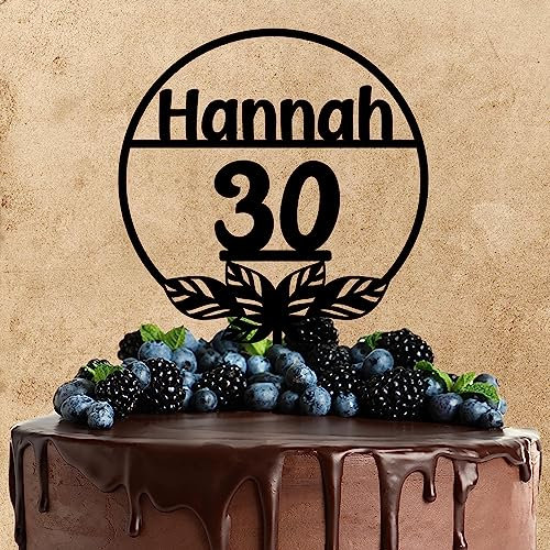 Wunschtext Cake Topper aus Acryl für den Geburtstag | personalisiert mit Namen und Zahl | Kuchendeko Tortenstecker | schwarz | Kuchendekoration und Tortenschmuck 100% Made in Germany